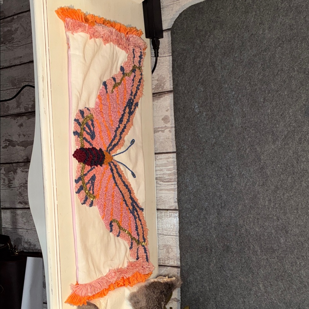 Colorful Butterfly Textile Art Pillow Case
